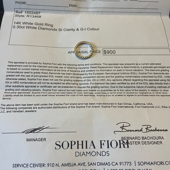 Sophia Fiori WHITE GOLD Diamond Stackable Band - Picture 4 of 6